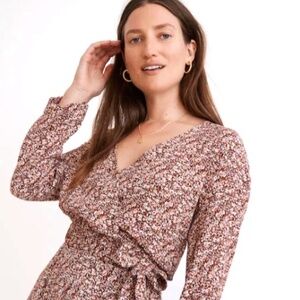 Madewell Tie-Front Wrap Top in Cottage Garden